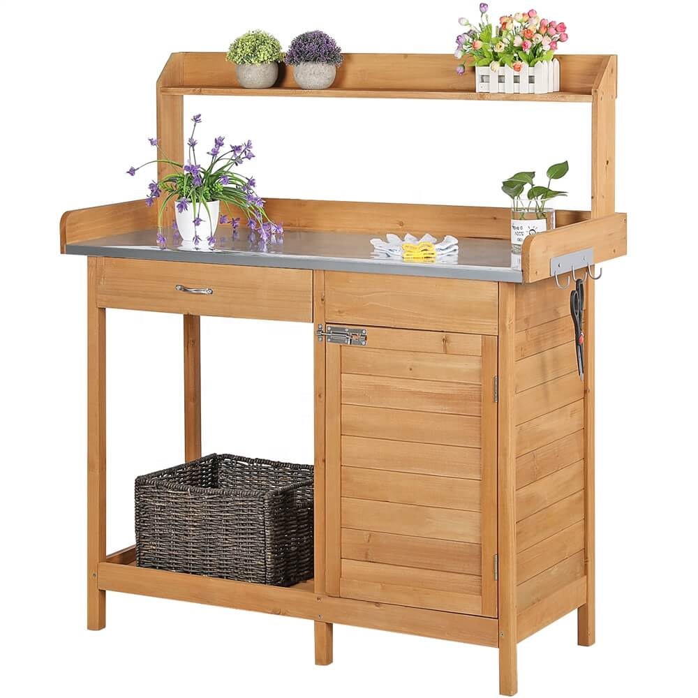 Outdoor Furniture Bench - Massivholz-Pflanztisch für den Außenbereich und den