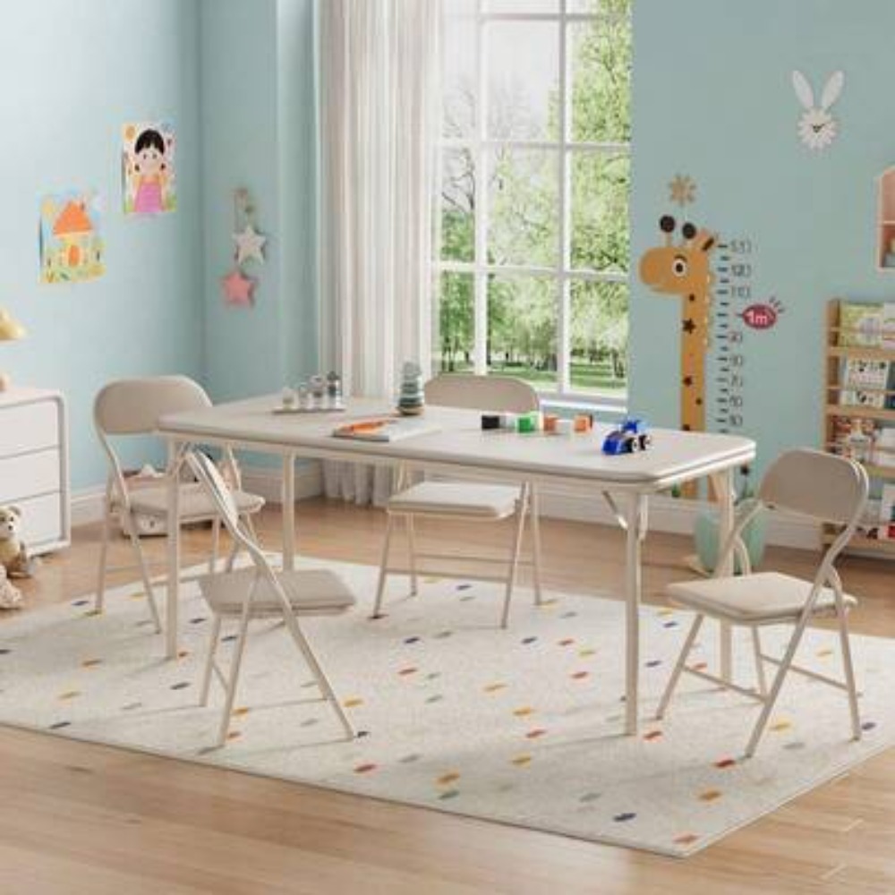 Outdoor Furniture Kids - Kinder-Aktivitätstisch-Set, klappbarer Spieltisch mit dicker PU-Lederplatte,