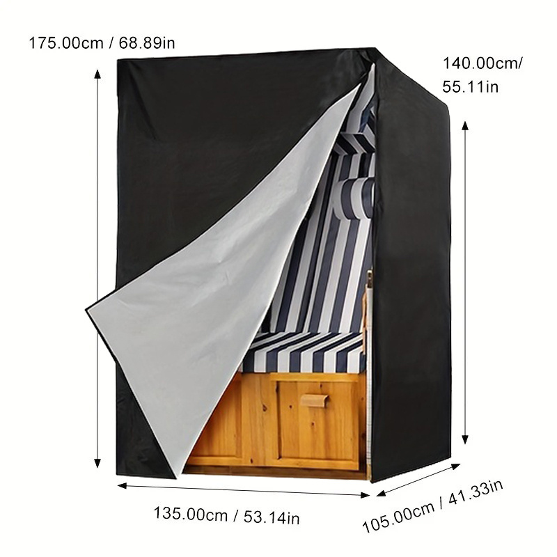 Garden Swing Chair - 1-teilige schwarze Outdoor-Möbelabdeckung, Universalschutz für Strandstühle,
