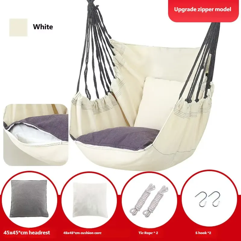 Garden Swing Chair - Canvas-Hängesessel mit Kissen für Innen- und