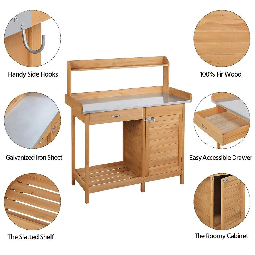 Massivholz-Pflanztisch für den – Outdoor Furniture Bench Bewertung und Preis