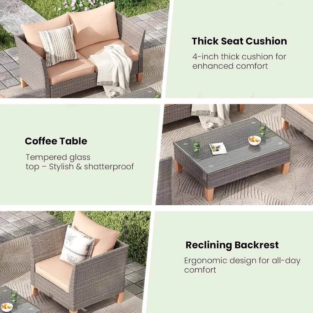 5-teiliges Terrassenmöbel-Set, – Outdoor Furniture Loveseat Bewertung und Preis