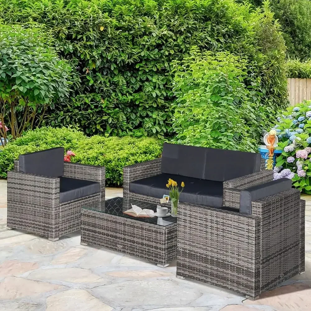 4-teiliges Outdoor-Sofa-Set au – Outdoor Furniture Loveseat Bewertung und Preis